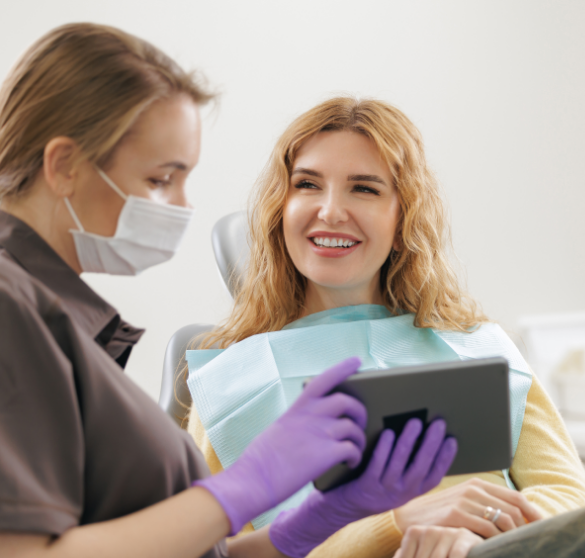 Dentist reviewing treatment plan with patient